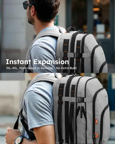 Vista 2 de Tolaccea - Mochila de viaje, aprobada para vuelos TSA, equipaje de mano para negocios, mochila resistente para computadora de gran tamaño, duradera