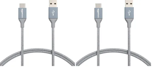 Vista 14 de Amazon Basics - Cable cargador USB-C a USB-A 2.0 de alta velocidad, cordón trenzado de nailon, velocidad de 480Mbps, certificado por USB-IF
