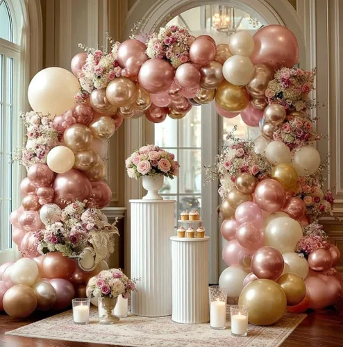 Vista 10 de Kit de arco de globos color naranja quemado burdeos, guirnalda de globos de otoño retro boho con crema dorada metálica para otoño, cosecha, Acción