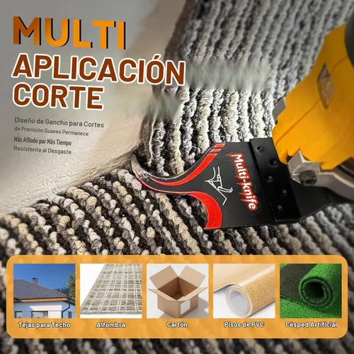 Vista 5 de AIFICUT 10 piezas de hoja de cuchillo de gancho para herramienta multifunción oscilante para tejas de alfombra, materiales blandos, accesorio