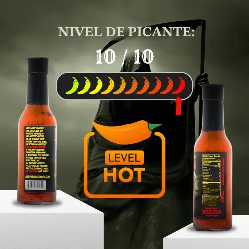 Vista 3 de Hellfire Fear This! Salsa picante galardonada Carolina Reaper de 5.0 fl oz