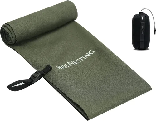 Vista 40 de Bee Nesting Toalla ultraligera de secado rápido – Paquete de 2 toallas de microfibra medianas y pequeñas con bolsillo compacto plegable para viajes