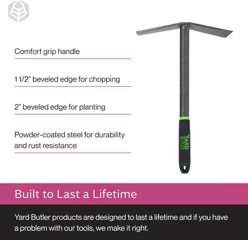 Vista 4 de yard butler 100051052 EMW0072035 Terra Mattock All Steel 16" Cultivador Tiller Weeding Dual, N