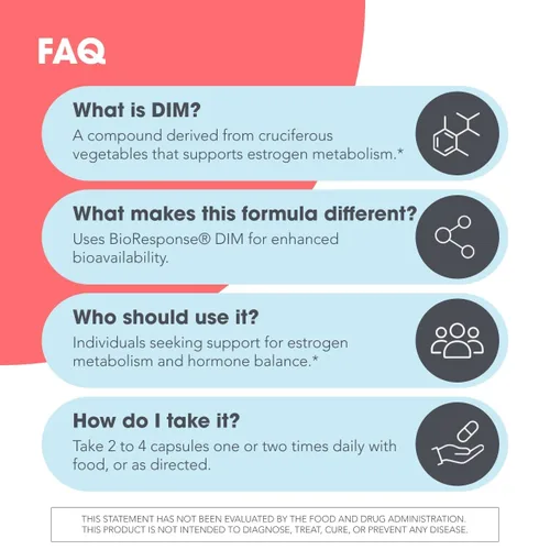 Vista 6 de Allergy Research Group - DIM Enhanced Delivery System - Equilibrio Hormonal, Hombres, Mujeres - 120 Cápsulas Vegetarianas
