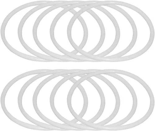 Vista 10 de SUPVOX 30 anillos de plástico blanco atrapasueños de 2.4 pulgadas, suministros de manualidades para hacer nudos de macramé y atrapasueños