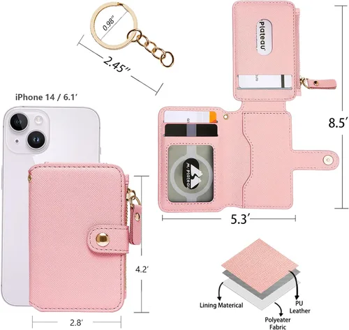 Vista 4 de M-Plateau Estuches para tarjetas, fundas de cuero para tarjetas e identificación, tarjetero para tarjetas de crédito, cartera pequeña para tarjetas