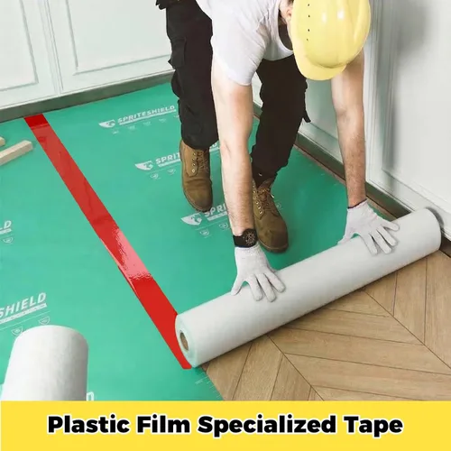 Vista 5 de SWRT Cinta de Marcado de Piso Roja de 2" x 110 pies y Cinta de Empalme de Baile, Cinta de Precaución para Piso de Gimnasio, Cinta de Rayas