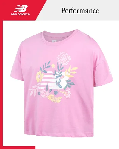 Vista 10 de New Balance Conjunto de leggings para niñas, camisa de manga corta de 3 piezas y leggings para niñas, pantalones de yoga para entrenamiento