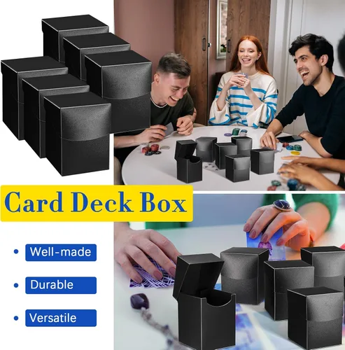 Vista 5 de Deekin 18 paquetes de cajas de cartas de baraja, caja de almacenamiento de tarjetas de juego, estuche de transporte de tarjetas para suministros