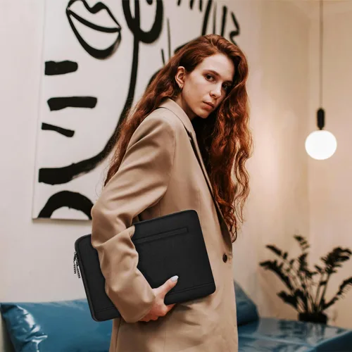 Vista 7 de Funda para laptop de 14 pulgadas, a prueba de golpes, funda protectora para computadora con bolsillo frontal, resistente al agua, duradera, bolsa