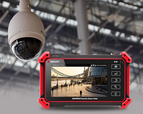 Vista 4 de Triplett 8150 CamView IP Pro 5 - Probador de cámara de seguridad CCTV con pantalla táctil de 5 pulgadas, IP 4K/1080P, analógica, TVI, CVI, AHD