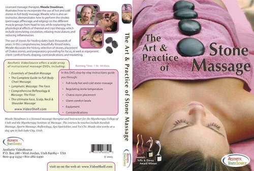Vista 2 de The Art & Practice of Stone Massage DVD. Learn Hot & Cold Stone Massage Therapy Techniques. Award-winning Massage Therapist Video Shows How To Use