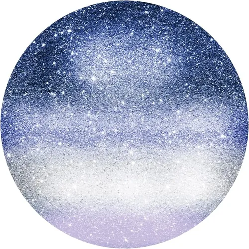 Vista 4 de Telón de fondo redondo con purpurina azul de 3 x 3 pies, lentejuelas brillantes y brillantes, círculo de estrellas, fondo de fotografía, telón