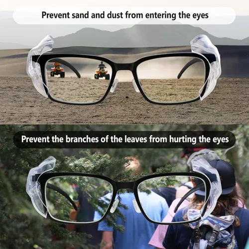 Vista 9 de 2/4/6/10 pares de protectores laterales para gafas, protectores laterales para gafas graduadas Windproof, dustproof, particle proof, lightweight
