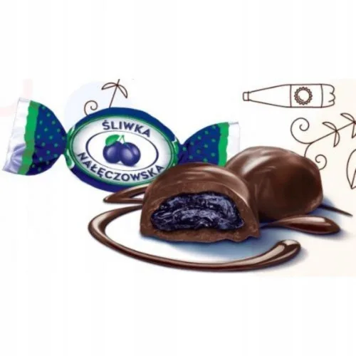 Vista 2 de Solidarnosc Ciruelas confitadas en chocolate negro "Sliwka Naleczowska" 12.34 onzas (paquete de 1)