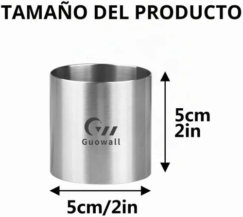 Vista 5 de Molde de Aro para Tartas Paquete de 8 Mini Moldes de Mousse de Acero Inoxidable Sin Costuras Cortador de Pastel para Hornear Moldes Redondos