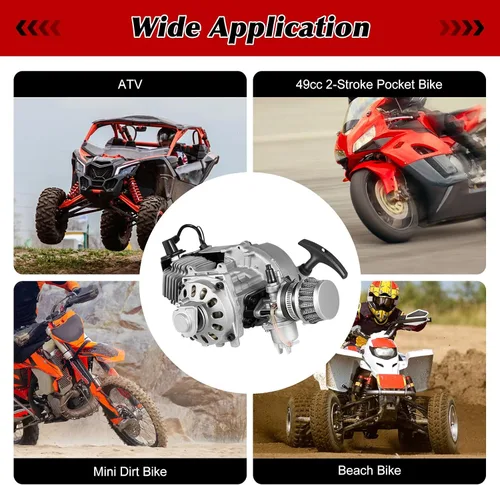 Vista 9 de Kit de motor de motor de 2 tiempos de 49Cc,Motor de arranque de arranque de aire de un solo cilindro,Pocket Mini Pit Bike Motor Atv Scooter