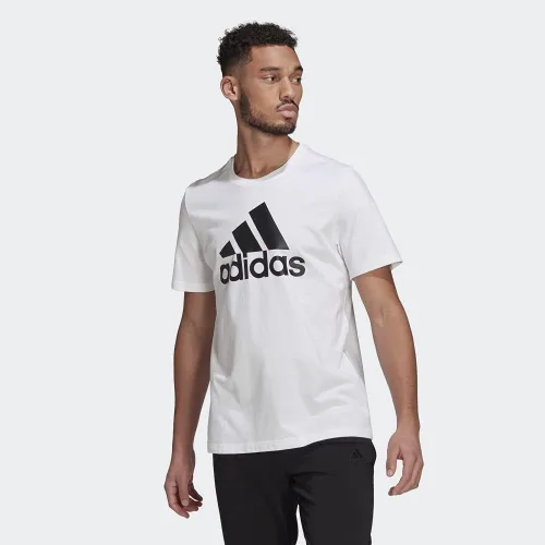 Vista 2 de adidas Camiseta Essentials Big Logo para hombre, color negro y blanco