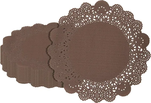 Vista 57 de Restaurantware Pastry Tek Blondas de Encaje de 4 x 4 Pulgadas 100 Vajilla Decorativa - Blondas de Mesa Desechables Redondas de Papel Negro
