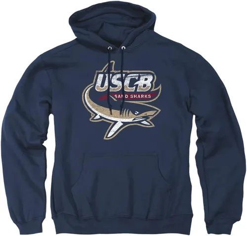 Vista 131 de Distressed College Primary Logo Adult Pullover Hoodie Collection 1 Universidad Estatal de Albany