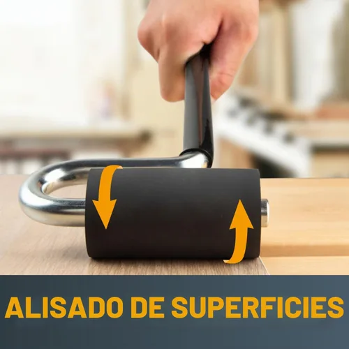 Vista 5 de POWERTEC Rodillo J de mango largo de 12", diámetro de 1-1/2", 3" de ancho, herramienta de rodillo de goma para laminado y chapa para bandas