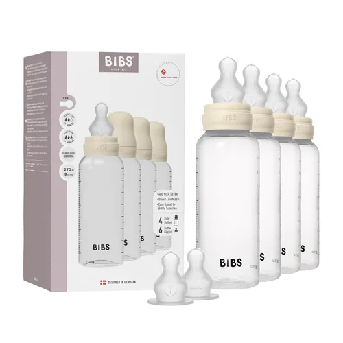 Vista 11 de BIBS Biberón de plástico, 5.1 onzas, paquete de 1, pezón de silicona, azul bebé