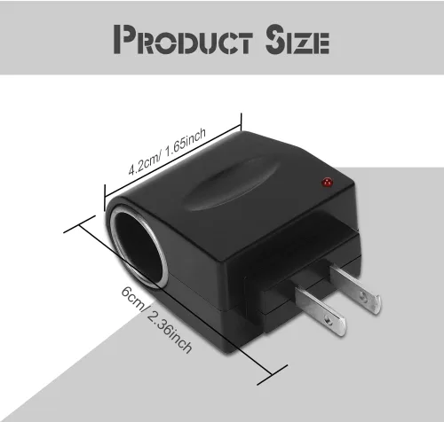 Vista 2 de Convertidor de CA a CC, Adaptador de Encendedor de Cigarrillos a Enchufe de Pared, Accesorios para Coche para Transformador de Suministro