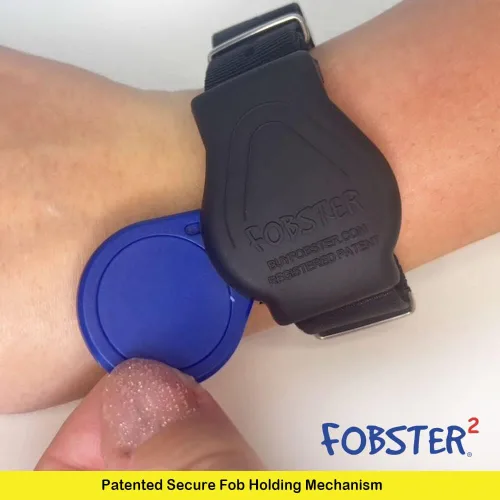 Vista 6 de Fobster Pulsera de llavero HID RFID llavero patentado, Negro