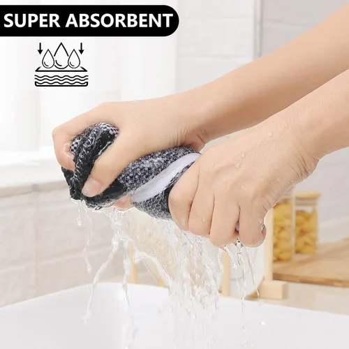 Vista 3 de Homaxy Toallas de cocina de rizo de algodón 100% y toallas de cocina a cuadros, 13 x 28 pulgadas, juego de 8 toallas de cocina súper suaves