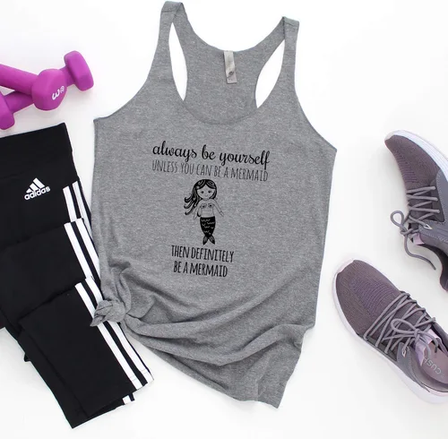 Vista 20 de Women's Graphic Racerback Tank Top, Shirts with Sayings, Yoga Tee