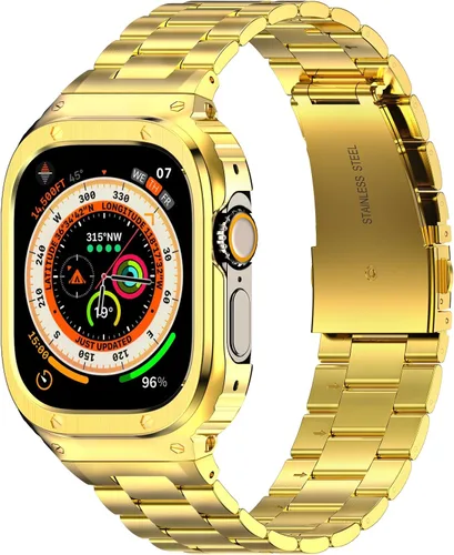 Vista 21 de Correa y funda de acero inoxidable compatible con Apple Watch Band 1.496 Negro