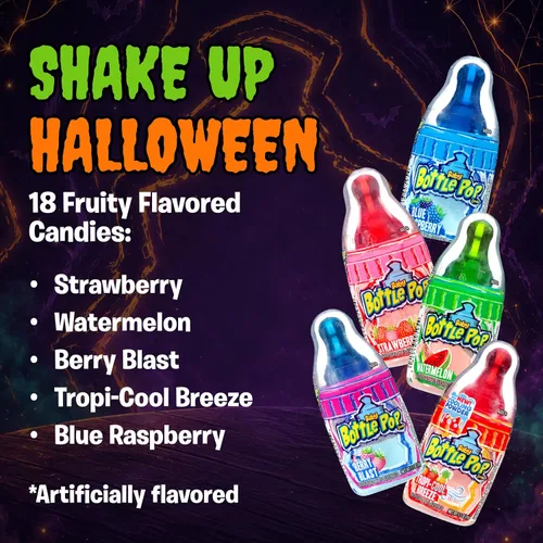 Vista 3 de Baby Bottle Pop - Piruletas con polvo de inmersión en sabores surtidos, 18 piezas, 1.1 onzas