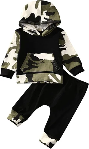 Vista 8 de Conjunto de ropa de 2 piezas para bebés y niños pequeños, sudadera con capucha y pantalones largos de invierno