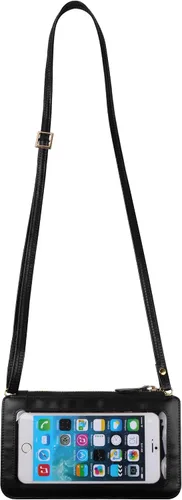 Vista 7 de Funda de hombro cruzado para teléfono celular con pantalla táctil para Samsung Galaxy S24 S23 S22 Ultra S24+ S23+ S22+ 5G, S24 FE, A35 A25 A15 negro