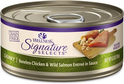 Vista 15 de Wellness CORE Signature Selects - Alimento húmedo enlatado grueso para gatos adultos, natural, rico en proteínas, sin granos, receta de carne de res