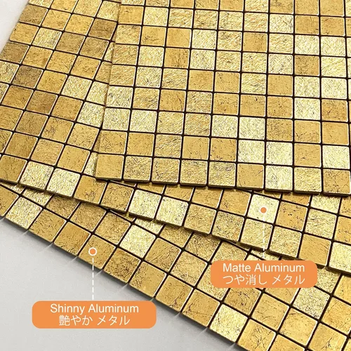 Vista 2 de VAOVI Azulejos dorados para salpicaduras de cocina, adhesivos de mosaico autoadhesivos, resistentes al calor, impermeables (5 hojas, cuadrados)