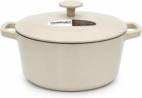 Vista 5 de Cuisinart Freidora de pollo de hierro fundido de 12 pulgadas con tapa, capacidad de 4.5 cuartos de galón, interior esmaltado de porcelana, apta