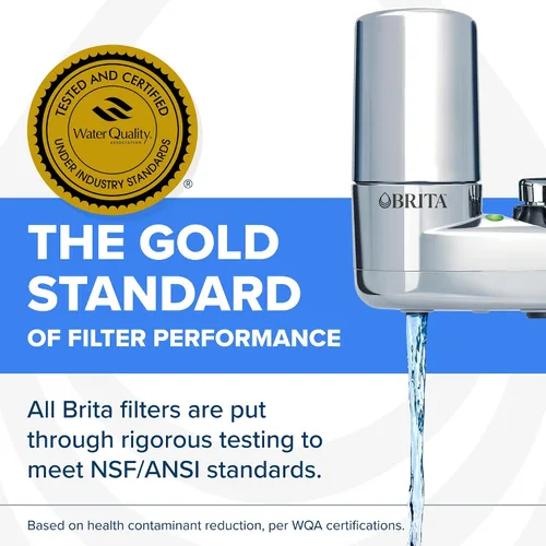 Vista 5 de Brita Sistema de filtro de agua para montaje en grifo, cromo, filtración sin espera, fácil instalación, filtro de agua multiusos para cocinas, baños