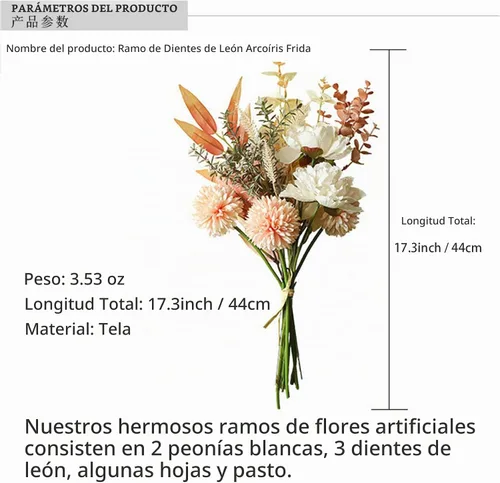 Vista 2 de hanlongyu Flores artificiales de seda para decoración del hogar y boda, centro de mesa de comedor de flores sintéticas. Plantas artificiales arreglo