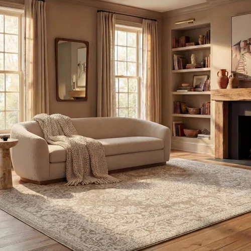 Vista 11 de SAFAVIEH - Alfombra decorativa de la colección Reflection - 2'3" x 3', color beige y crema, no desprende pelusa y fácil de limpiar, ideal