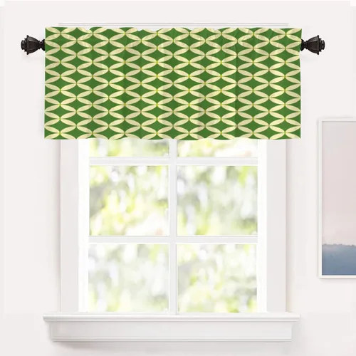Vista 23 de Shrahala Art Nouveau Floral Pattern Blackout Curtain Tiers, Delicate Vine and Flower Design Kitchen Valance Light Blocking Tier Drapes with Rod