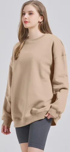 Vista 6 de onlylan Cloud - Sudadera de gran tamaño para mujer, cuello redondo, sudadera de moda de otoño 2023, suéteres con capucha