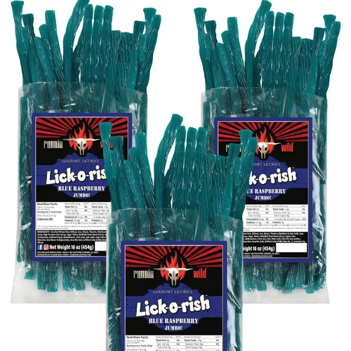 Vista 10 de Caramelo de regaliz de cereza Dulces divertidos y festivos para el Día de la Madre Lick-o-Rish, 3 libras en total
