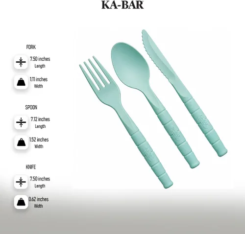 Vista 3 de Ka-Bar 9939 Lunch Pal - Cuchillo utilitario compacto para uso diario con tenedor y cuchara