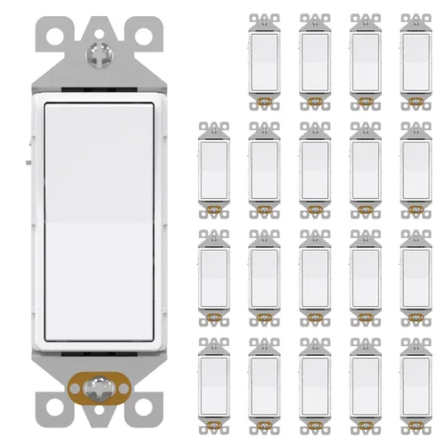 Vista 9 de AIDA Paquete de 1 interruptor de luz basculante Decora de 3 vías, interruptores de luz eléctricos con conexión a tierra automática de 15 amperios