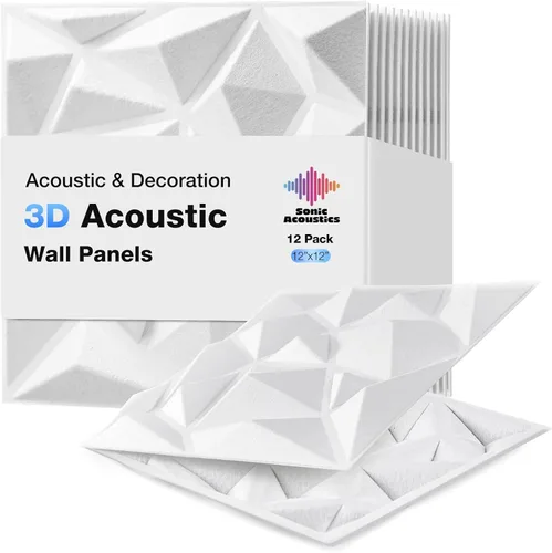 Vista 9 de Paneles acústicos 3D de pared, paquete de 12 paneles de fieltro a prueba de sonido para decoración de pared interior, panel hueco absorbente
