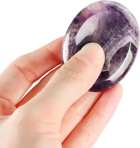 Vista 19 de Artistone Juego de 2 piedras de sangre africanas para el pulgar, piedras curativas naturales pulidas para chakras, para aliviar el estrés