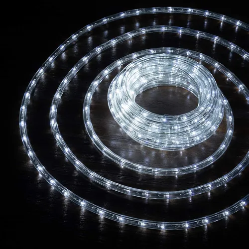 Vista 9 de luces LED en cuerda de 3/8 pulgadas color blanco -Tubo IP65 de PVC de cristal claro resistente al agua. Luces de decoración navideñas Blanco fresco