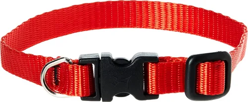 Vista 4 de LupinePet Basics - Collar ajustable rojo de 1/2 pulgadas, 10-16 pulgadas, para perros pequeños
