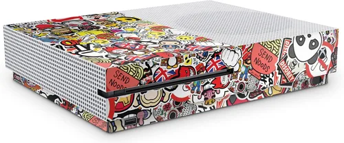Vista 3 de GNG Stickerbomb Skin Decal Sticker Compatible with Xbox One S Console + 2 Controller Skins